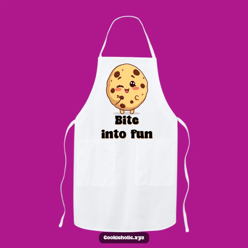 Funny Bitten Cookie Apron: Cook with a Smile and a Playful Cookie Wink