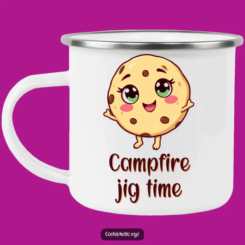 Funny Dancing Cookie Camping Mug: Your Cheerful Companion for Outdoor Fun