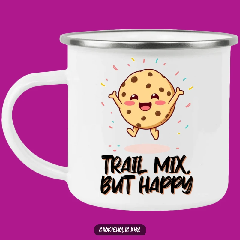 Funny Cookie Adventure Mug: Leaping Sprinkles for Outdoor Fun Gift
