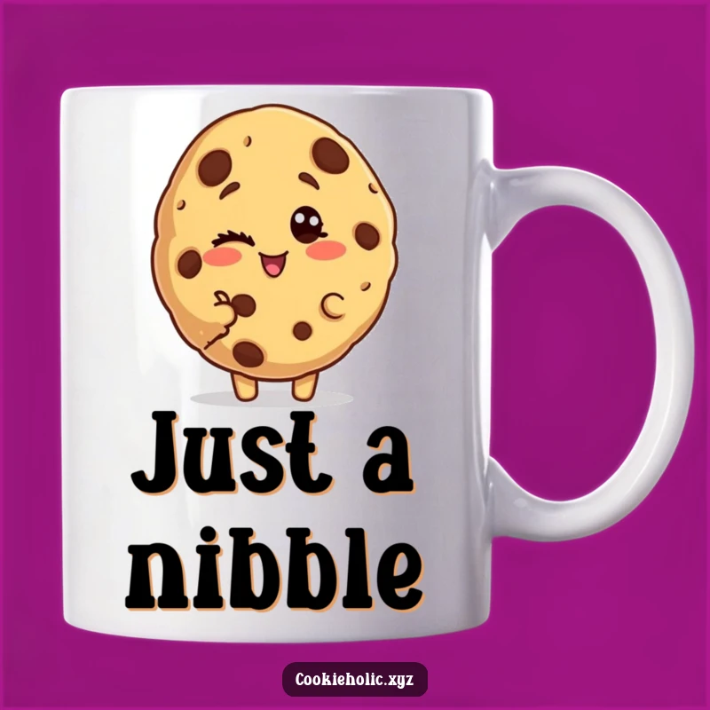 Funny Bitten Cookie Mug: A Playful Cookie Character for Your Morning Laughs