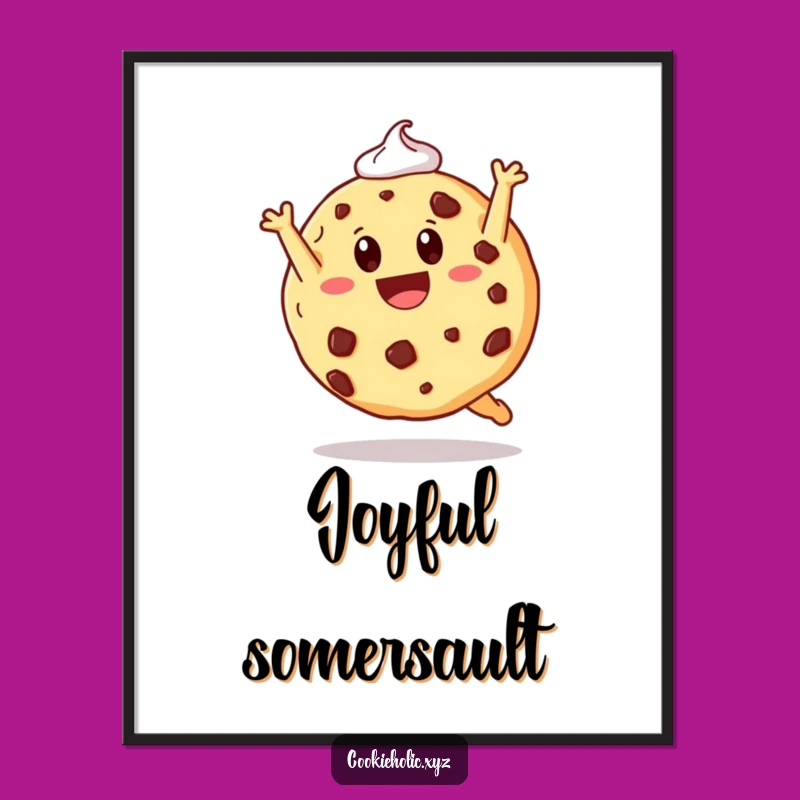 Funny Cookie Somersault Digital Art: Instant Download for Sweet and Joyful Decor