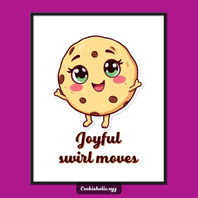 Funny Dancing Cookie Digital Art: Instant Cheerful Decor for Your Walls