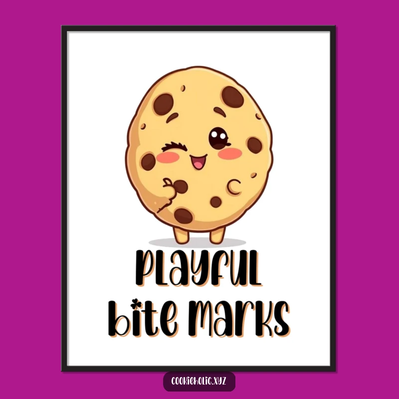 Funny Bitten Cookie Digital Art: Instant Playful Decor with a Cheeky Cookie Wink