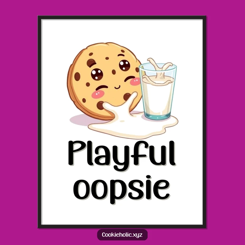 Funny Cookie Digital Art: Hilarious Winking Dessert Print for Instant Playfulness