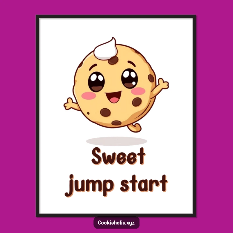 Printable Funny Whimsical Cookie Art: Leaping Joy for Your Walls