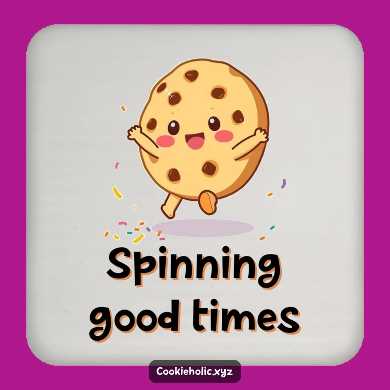 Funny Cookie Cartwheel Drink Coaster: Protect Surfaces with Playful Sprinkles