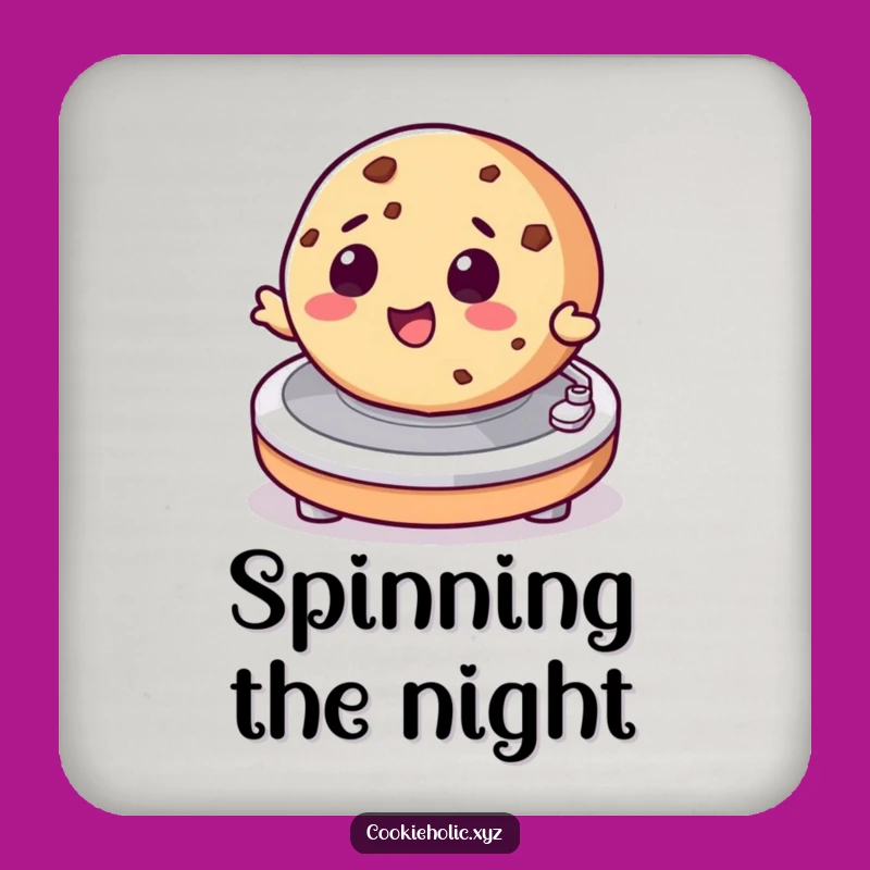 Funny Spinning Cookie Drink Coaster: Protect Surfaces with Musical Vibes