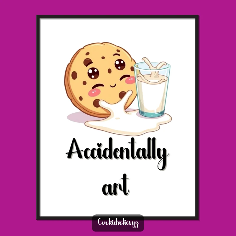 Funny Cookie Poster: Hilarious Winking Dessert Art Print for a Playful Decor