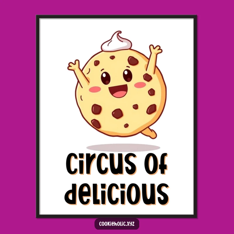 Funny Cookie Somersault Poster: Decorate Your Walls with This Joyful Treat Art