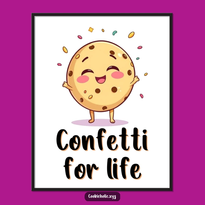 Funny Giggling Cookie Poster: Joyful Juggling Art for Your Walls