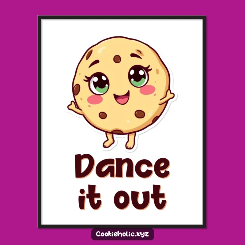 Funny Dancing Cookie Poster: Decorate with Joyful Cookie Art