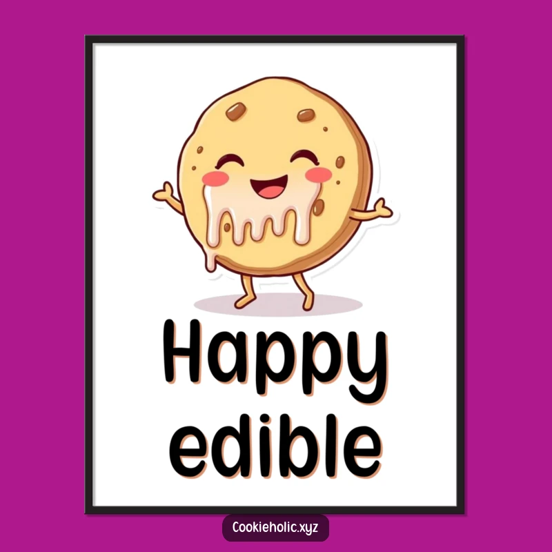 Funny Cookie Poster: Hilarious Dancing Dessert Art Print for a Sweet Decor