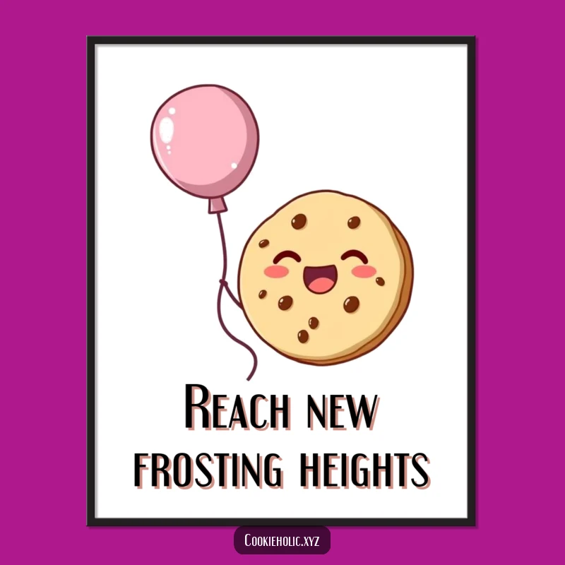 Funny Free Printable Wall Art: Frosted Balloon Cookie Flight, Quirky Downloadable Decor