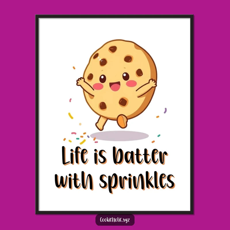 Funny Free Printable Wall Art: Cartwheeling Cookie Sprinkles - Downloadable Decor