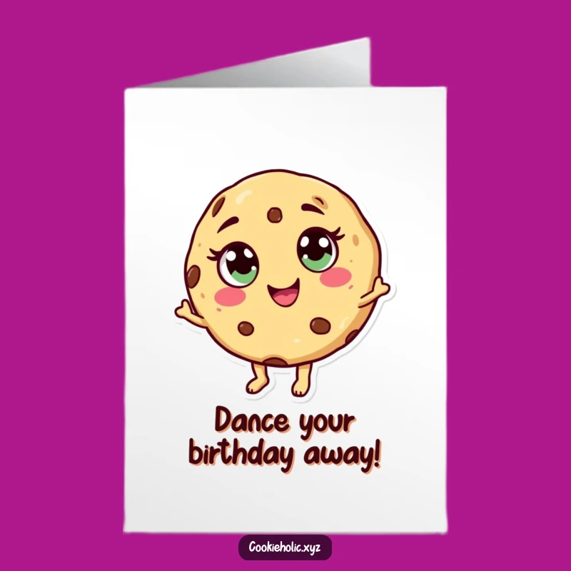 Free Printable Birthday Card: Dancing Cookie - Downloadable Fun Gift