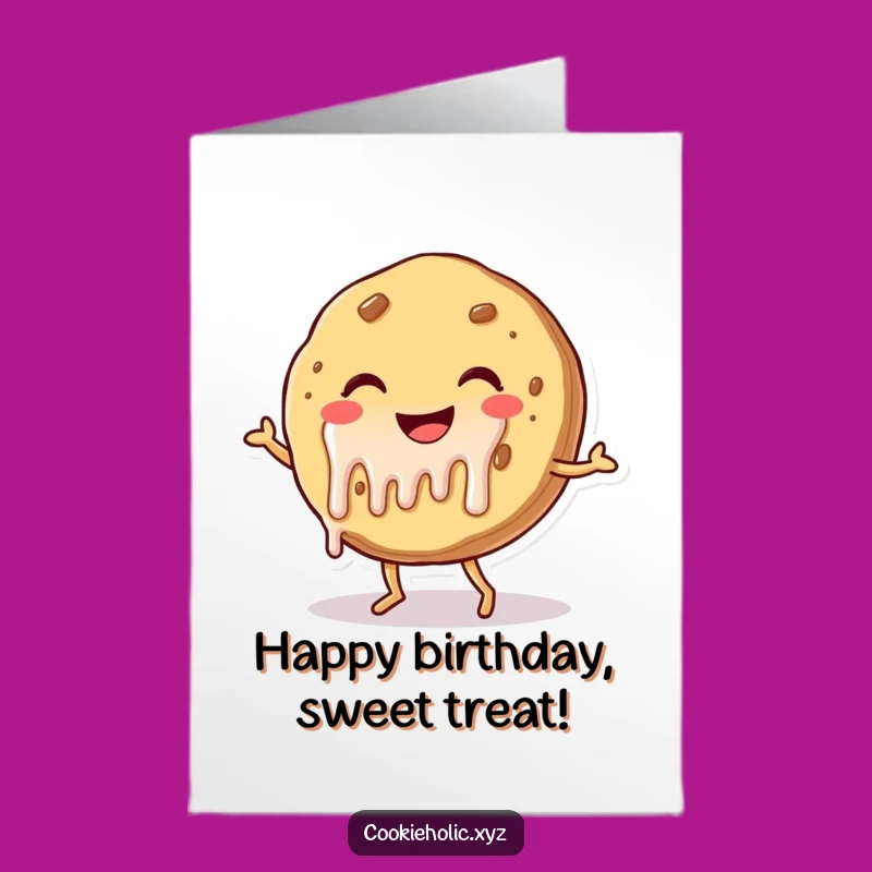 Free Printable Dancing Cookie Birthday Card: Frosting Fun Funny Downloadable Gift
