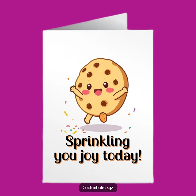 Free Printable Birthday Card: Happy Cookie Cartwheel - Funny Downloadable Gift