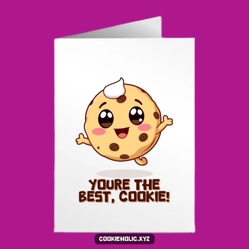 Free Printable Congrats Card: Whimsical Cookie leaps to celebrate, a yummy downloadable gift!