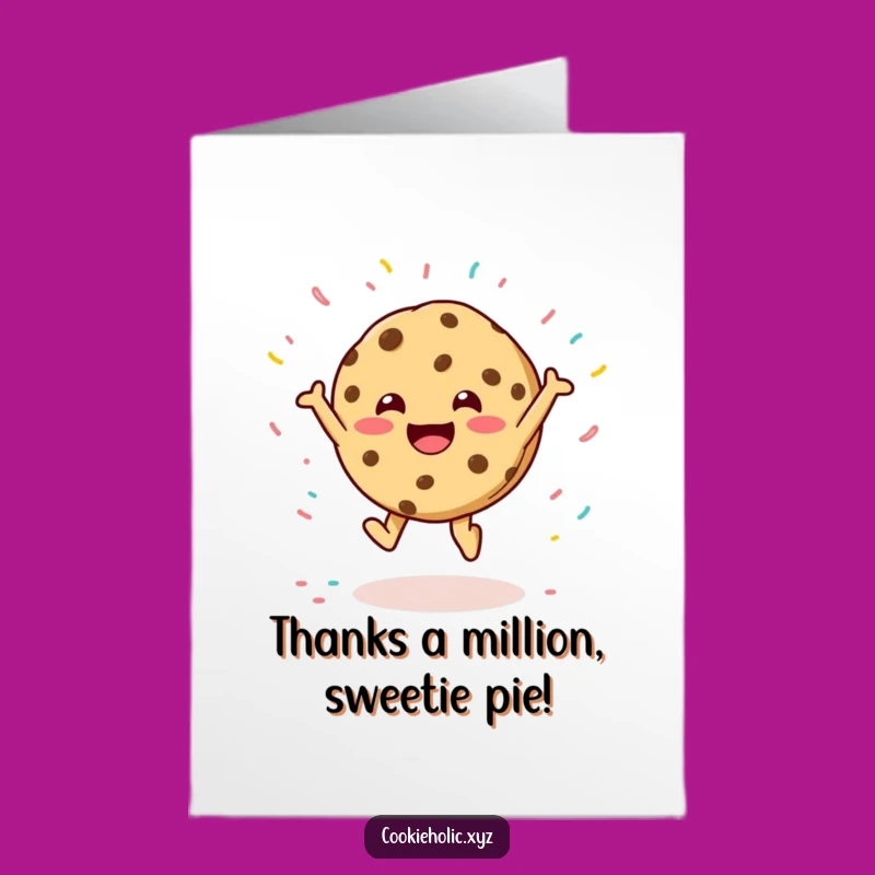 Free Printable Thank You Card: Happy Cookie Sprinkle Jump, Downloadable Gift