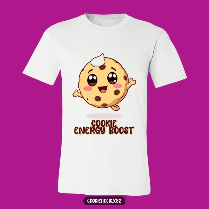 Funny Whimsical Cookie T-Shirt: Leaping with Joy and Chocolate Chips